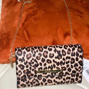 SOLDBetsy Johnson Leopard crossbody w/card slot